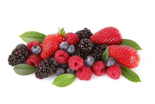 fresh fruit berries on white background