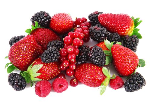 fresh fruit berries on white background