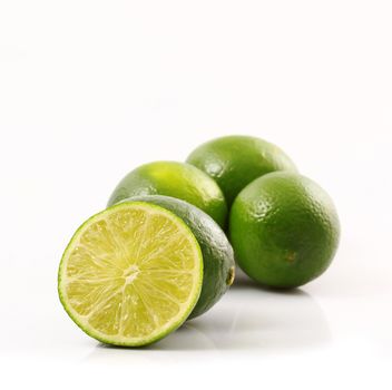 fresh lime on white background