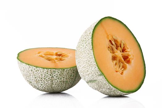 fresh melon on white background
