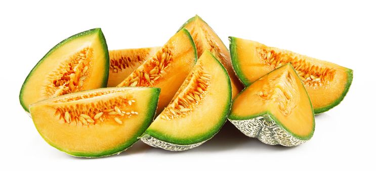 fresh melon on white background