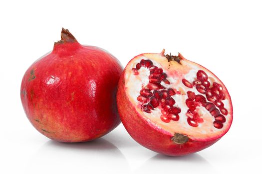 fresh pomegranate on white background