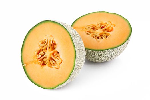 fresh melon on white background