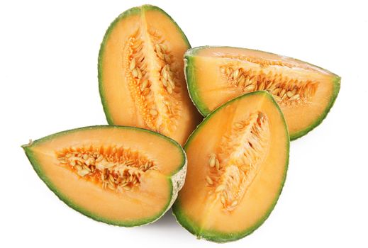 fresh melon on white background