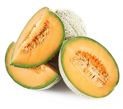 fresh melon on white background