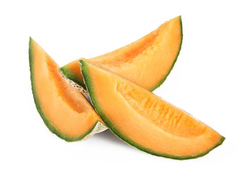 fresh melon on white background