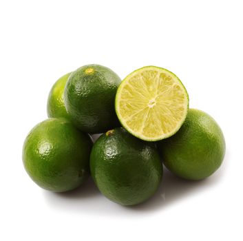 fresh lime on white background