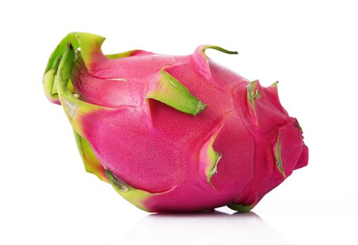 fresh red pitaya on white background