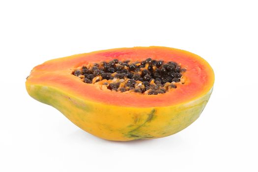 fresh papaya on white background