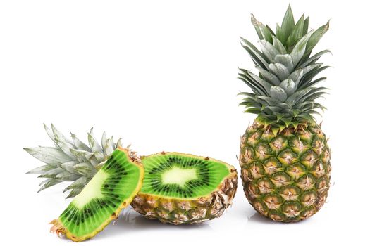 strange ibrid fruit pineapple-kiwi