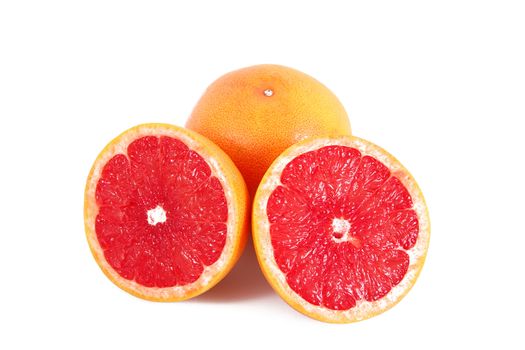 fresh grapefruit on white background