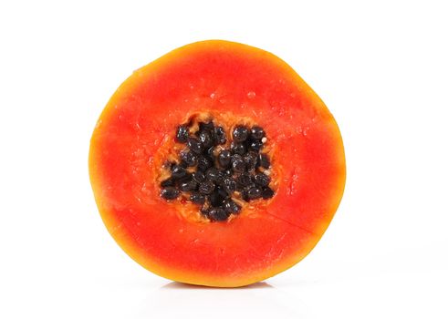 fresh papaya on white background