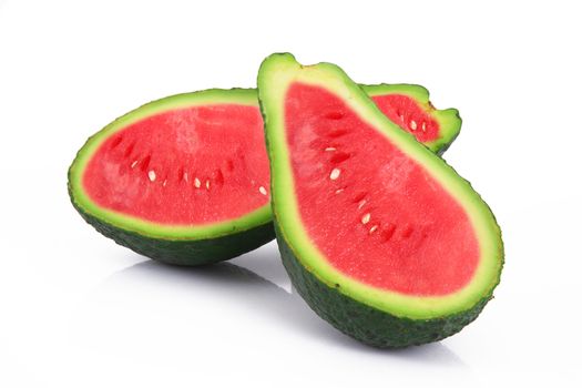 strange ibrid fruit avocado-watermelon