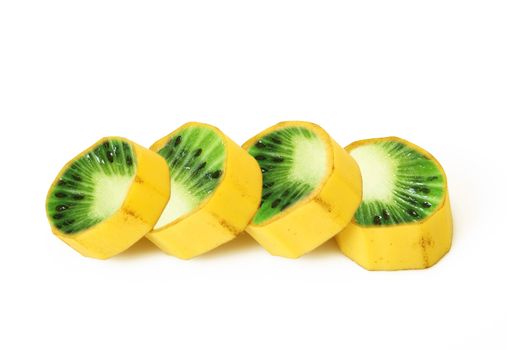 strange ibrid fruit banana-kiwi