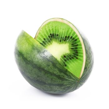 strange ibrid fruit watermelon-kiwi