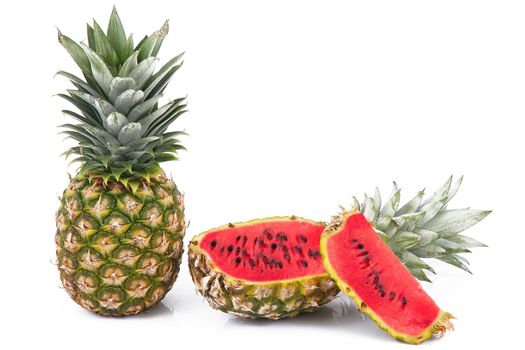 strange ibrid fruit pineapple-watermelon