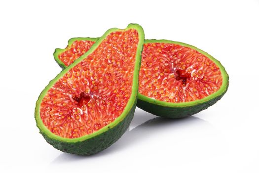 strange ibrid fruit avocado-fig