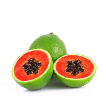strange ibrid fruit lime-papaya