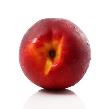 fresh peach on white background