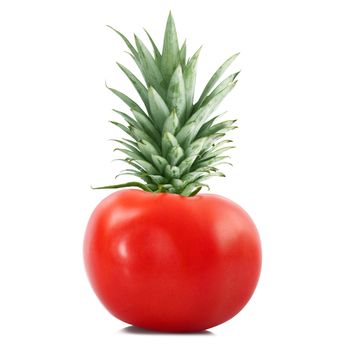 strange ibrid vegetable fruit pineapple-tomato