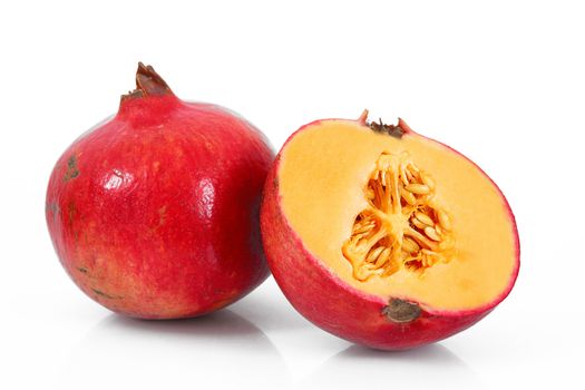 strange ibrid fruit melon-pomegranate