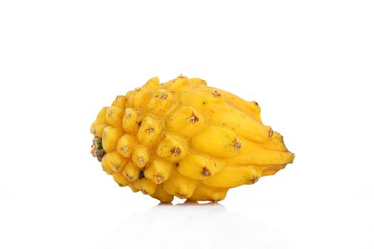 fresh yellow pitaya on white background