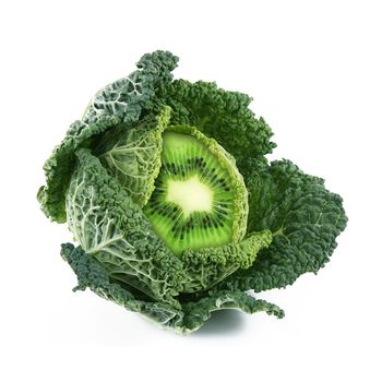 strange ibrid vegetable fruit cabbage-kiwi