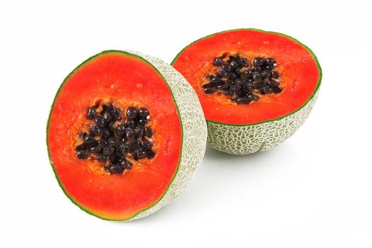 strange ibrid fruit melon-papaya