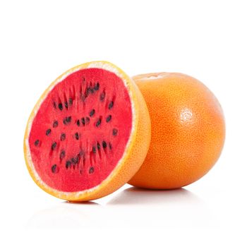 strange ibrid fruit watermelon-grapefruit