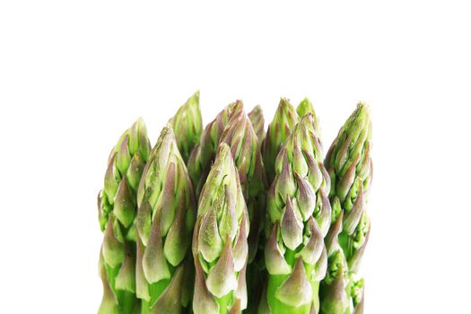 fresh asparagus on white background