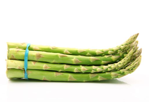fresh asparagus on white background