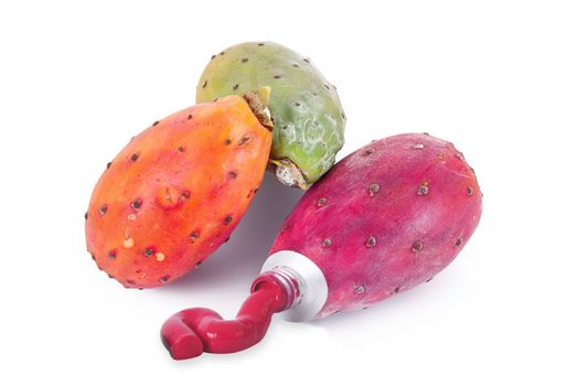 prickly pear like a tube of paint on white background