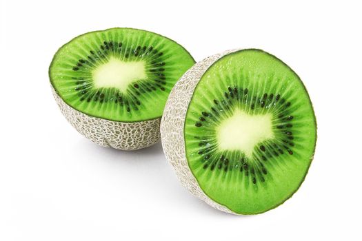 strange ibrid fruit melon-kiwi