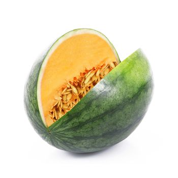 strange ibrid fruit watermelon-melon