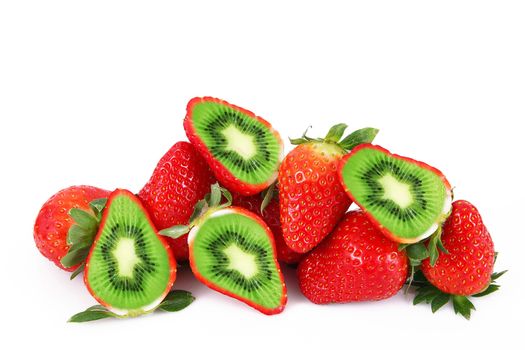 strange ibrid fruit strawberry-kiwi