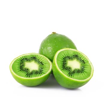 strange ibrid fruit lime-kiwi