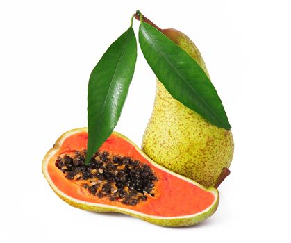 strange ibrid fruit pear-papaya