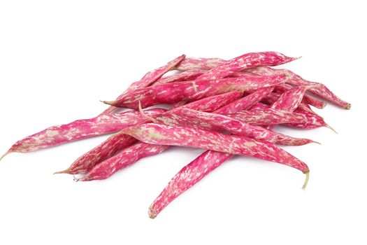 fresh red beans on white background