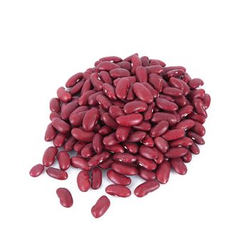 dry red beans on white background