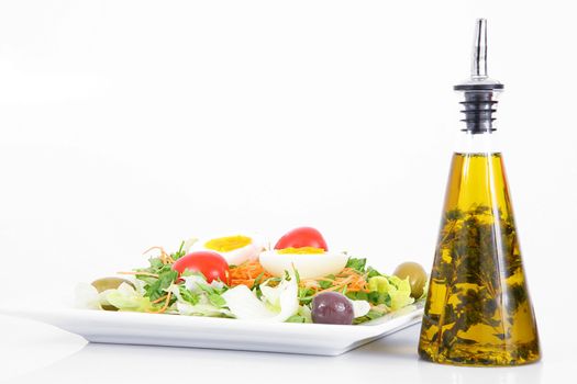 fresh salad dish on white background