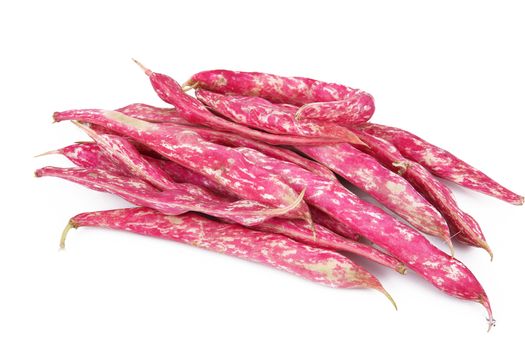 fresh red beans on white background