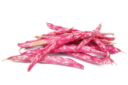 fresh red beans on white background