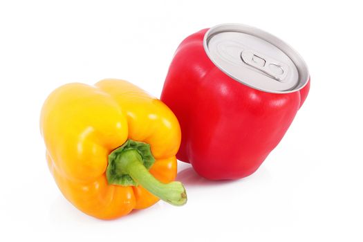 tin pepper on white background