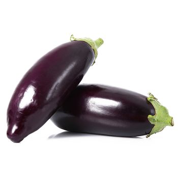 a fresh eggplant on white background