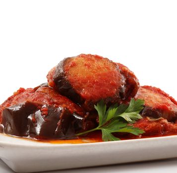 Exquisite eggplant dish with parmesan cheese