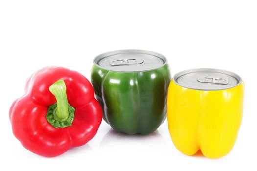 tin pepper on white background