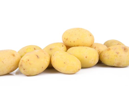 a fresh potatoes on white background