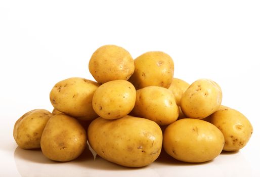 a fresh potatoes on white background