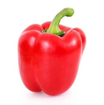 fresh red hot pepper on white background
