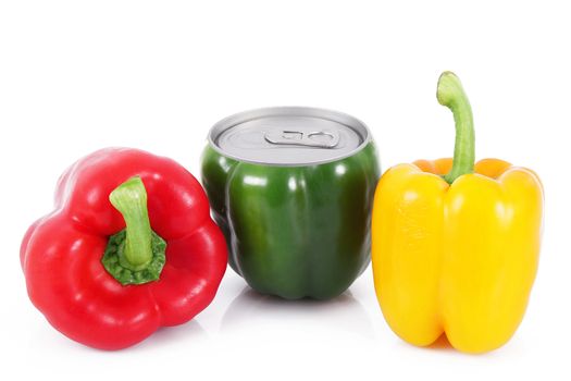 tin pepper on white background